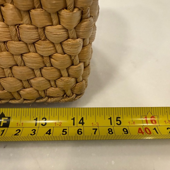 Michael Kors Santorini Raffia & Cognac Leather Woven Shoulder Bag EUC - Picture 9 of 12